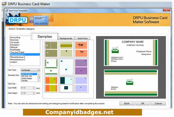 Business Cards Maker Software screenshot