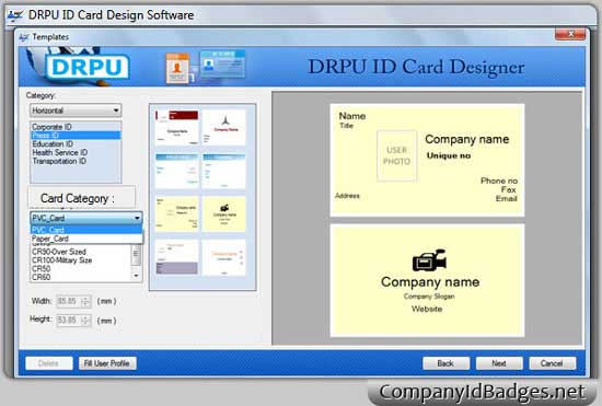 Company ID Badges screenshot