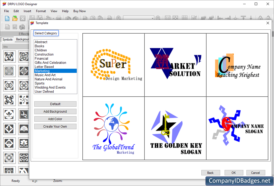 Logo Designer Select Template Category