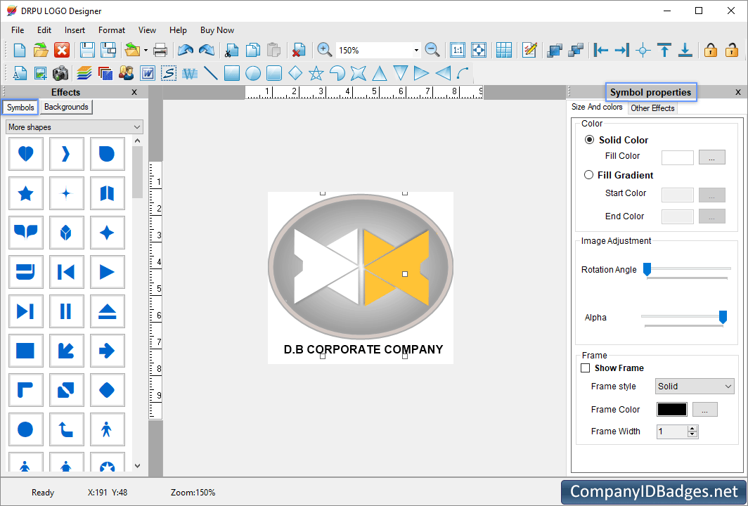 Logo Designer Symbol Properties
