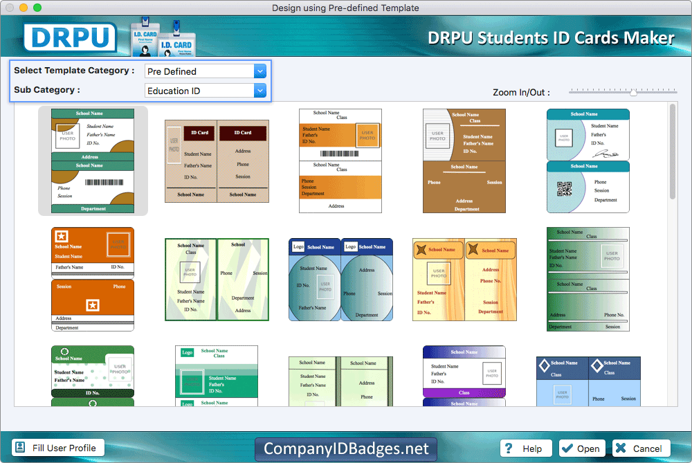 Students ID Cards Design using Pre-defined Template