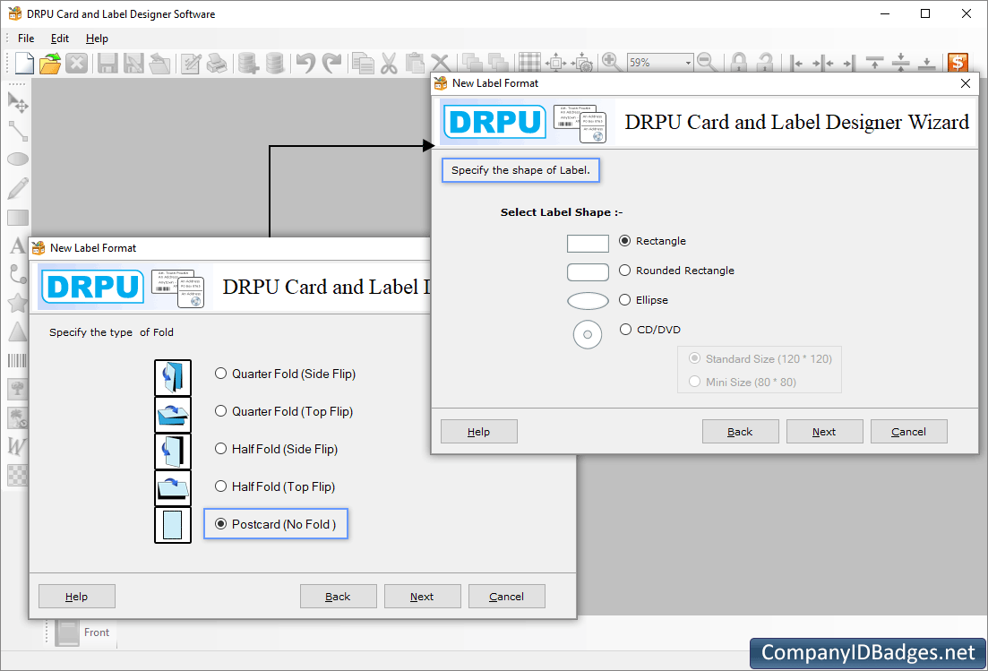 Specify the shape of Label